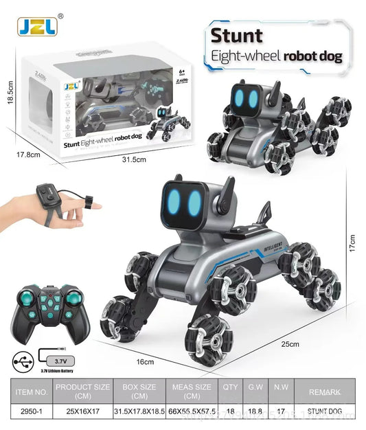 Eight wheeled stunt dog 2.4G remote control intelligent swing arm drift robot dog climbing car children's toy