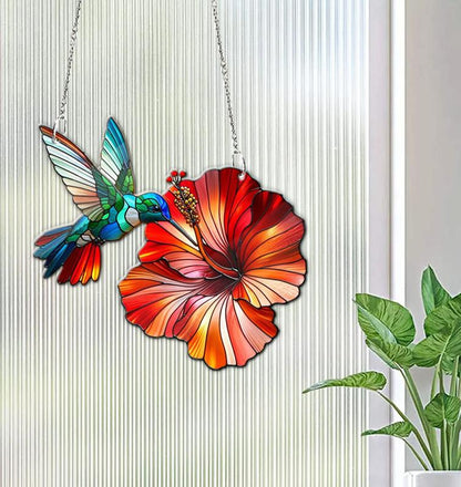 Upgrade your home decor with this stunning Hummingbird Acrylic Window hanging. Perfect for Lilac lovers, bird nerds, and anyone who appreciates beautiful home decor 2