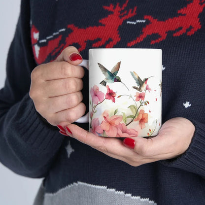 Tasse de couleur d’eau de colibri - cadeau d’amoureux d’oiseau - cadeaux pour elle - tasse à café florale d’azalées - tasse de thé d’oiseau - tasse de café de fleurs de ressort