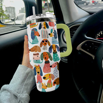 40 Oz  Shineful Tumbler Whimsical Dachshund