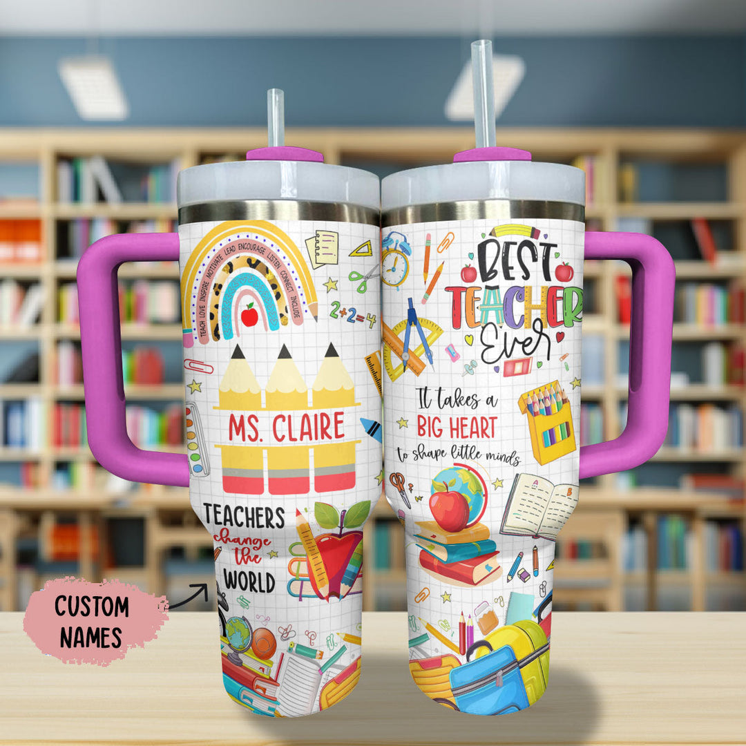 40 Oz Shineful Tumbler Big Heart Teacher