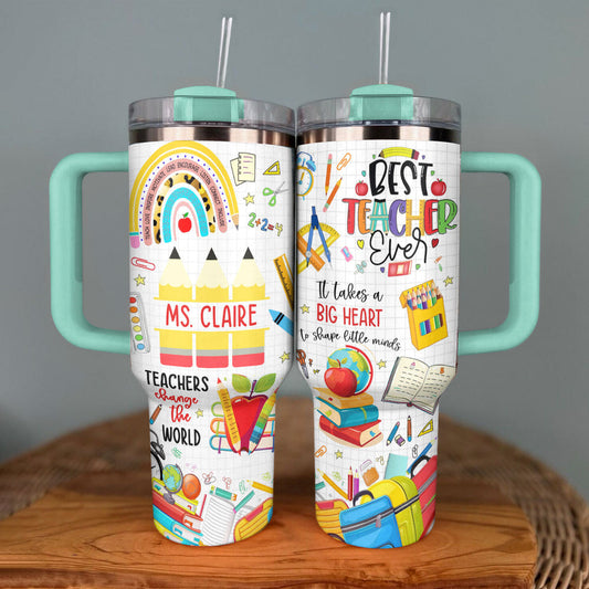 40 Oz Shineful Tumbler Big Heart Teacher