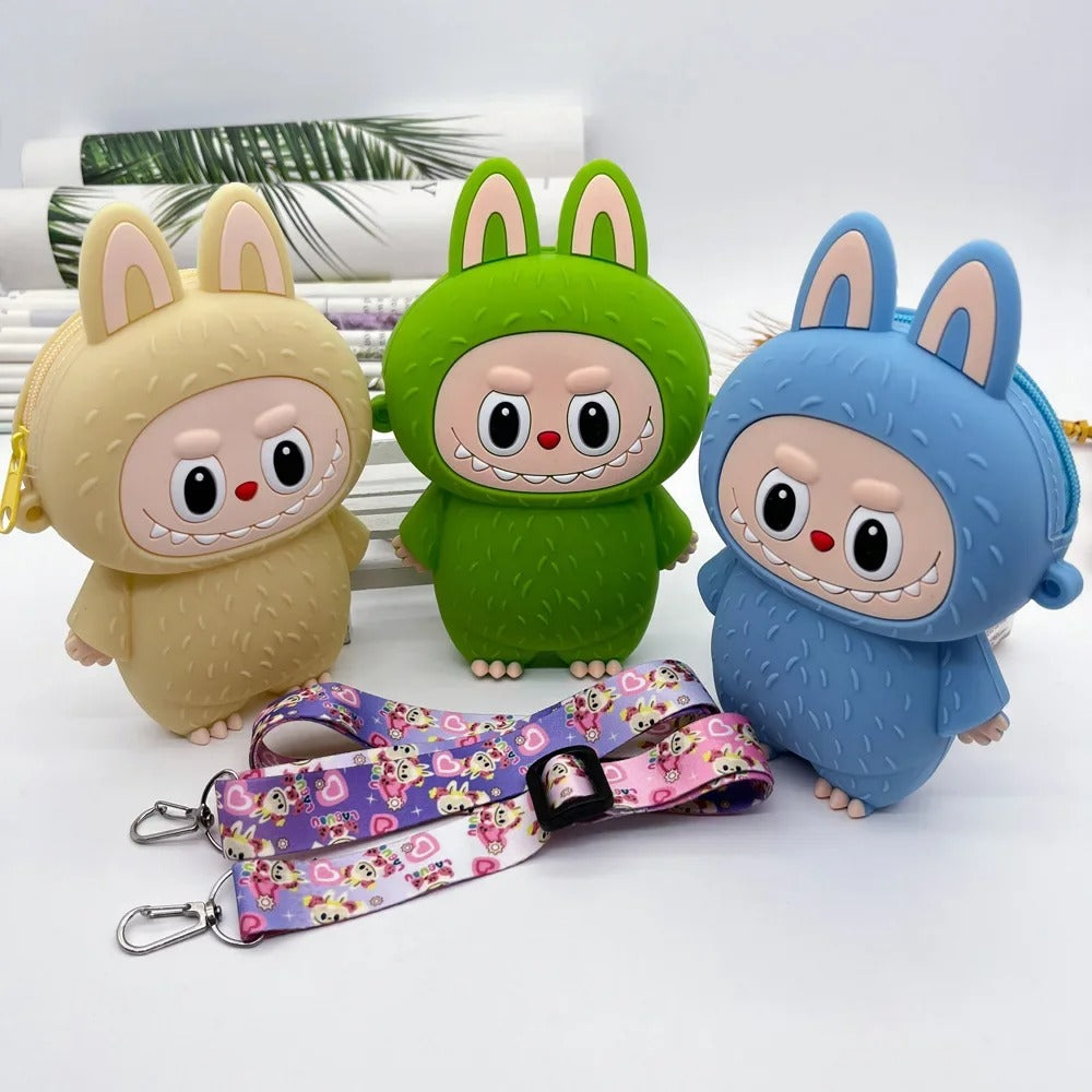 New Children's Cute Silicone Bag Cartoon Cute Travel Accessories Crossbody Bag Labubu Messenger Bag