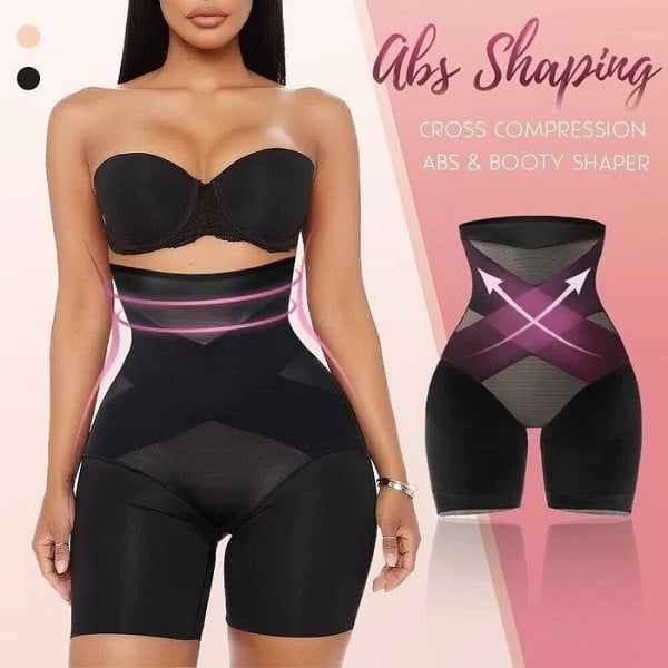 Nouveau Compression croisée Abs &amp; Booty taille haute Shaper 