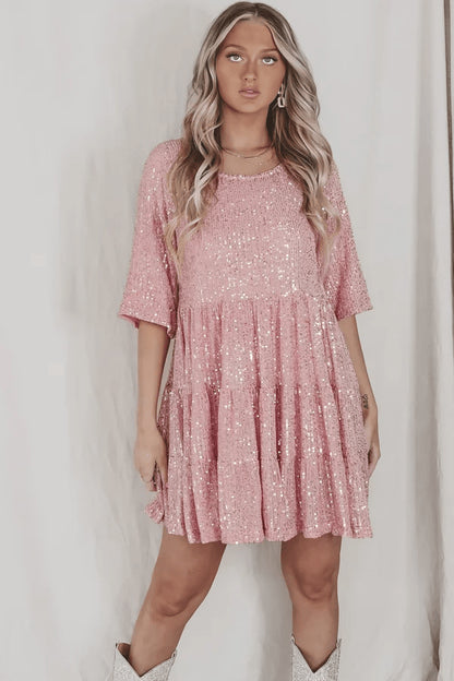 Last Day 49%-✨Sequin Baby Doll Dress