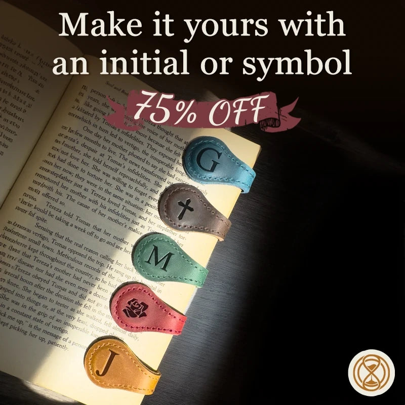 TimelessMark - LAST DAY SALE 75% OFF - Personalized Magnetic Leather Bookmark