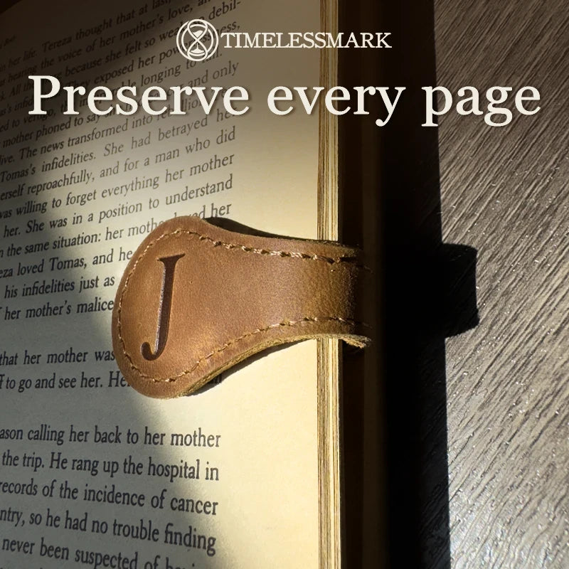 TimelessMark - LAST DAY SALE 75% OFF - Personalized Magnetic Leather Bookmark