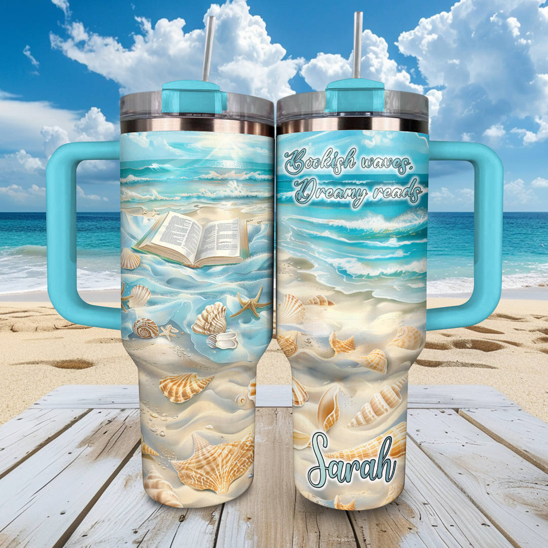 40 Oz Shineful Personalized Tumbler Bookish Waves Dreamy Reads