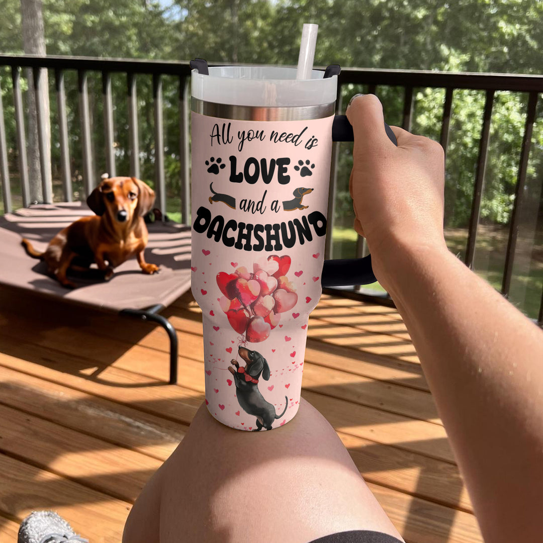 40 Oz Shineful Tumbler Dachshund Paws of Love: