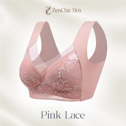 ZenChic Bra - LAST DAY SALE 80% OFF - Seamless Sexy Push Up Wireless Bra - Pink Lace