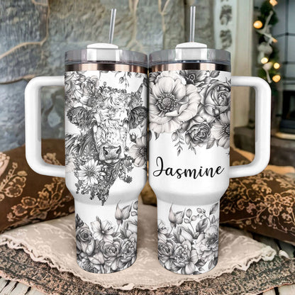 40 Oz Shineful Tumbler Personalized Rustic Cow