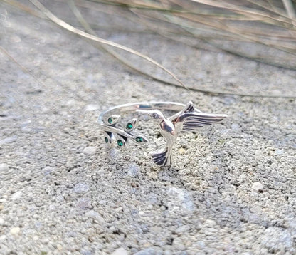 Kolibri-Ring, verstellbar. Geschenke für sie, Jahrestag, Geburtstag, Geschenke für Frauen, Geschenk für Mama. Vogelring