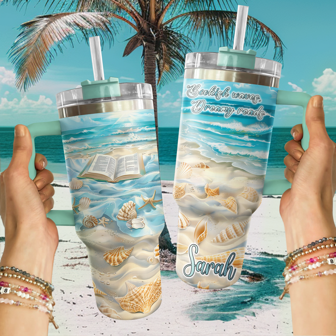 40 Oz Shineful Personalized Tumbler Bookish Waves Dreamy Reads