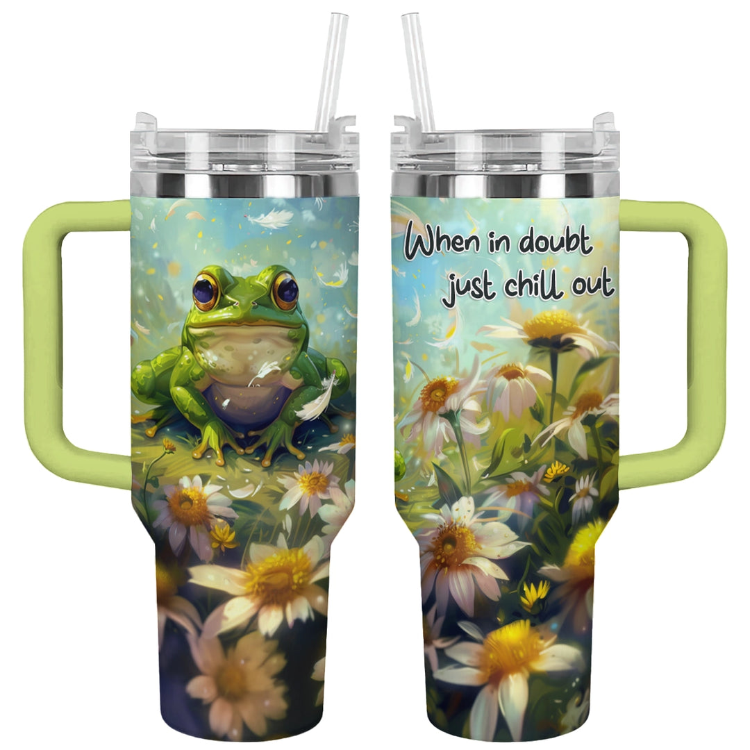 Gobelet brillant de 40 oz Chill Out Frog