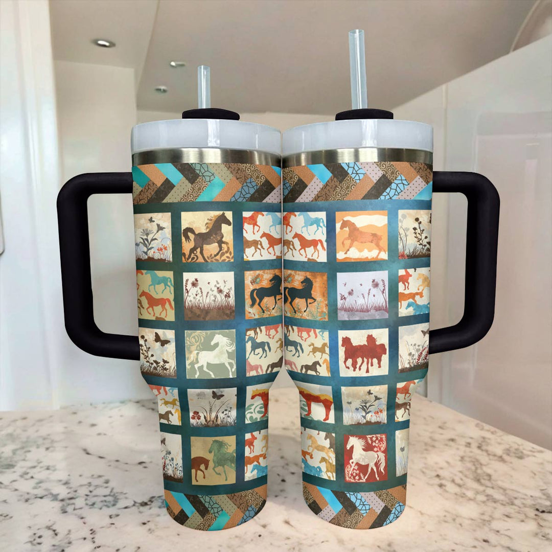 40 Oz Shineful Tumbler Vintage Horse