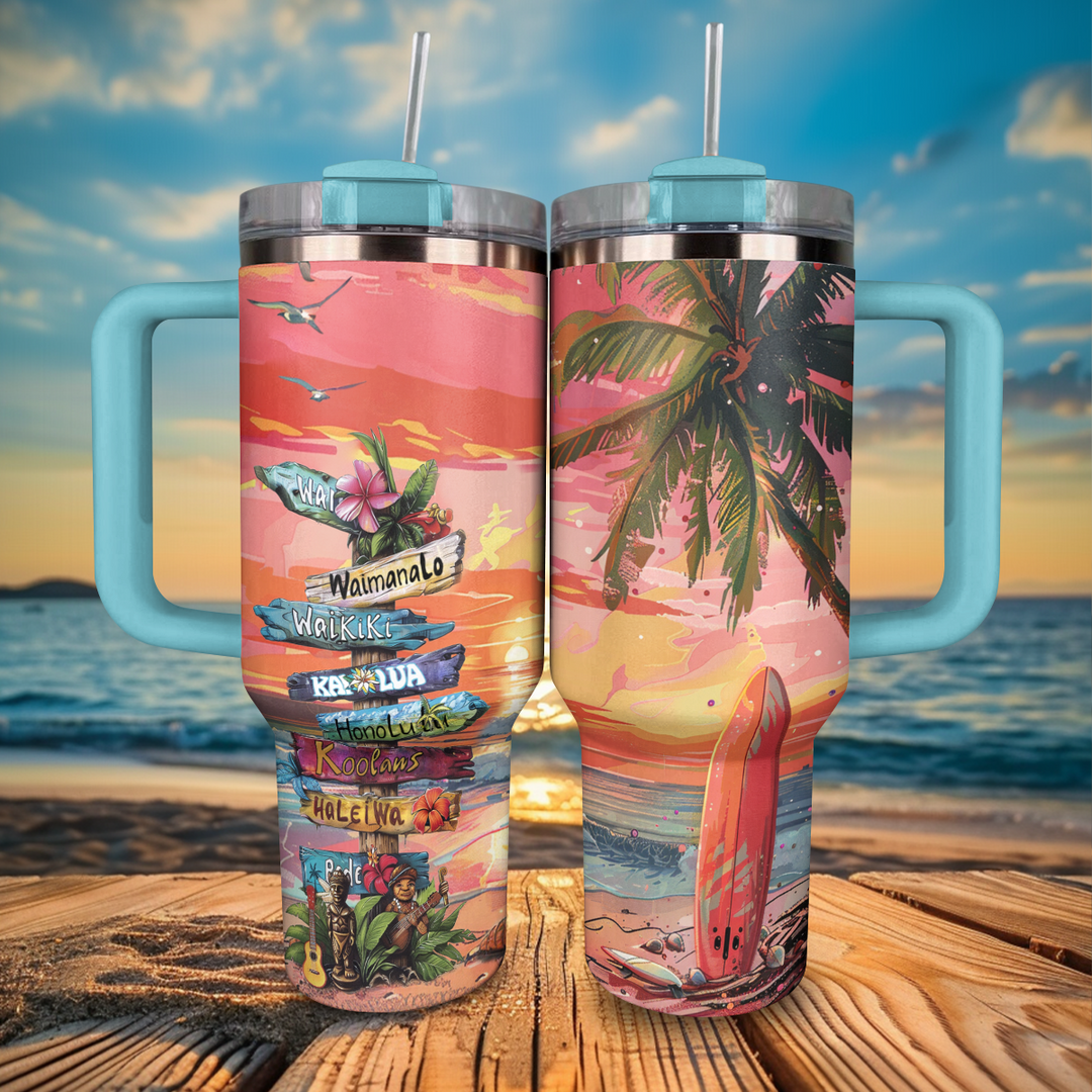 40 Oz Shineful Tumbler Goldene Stunde Surfen