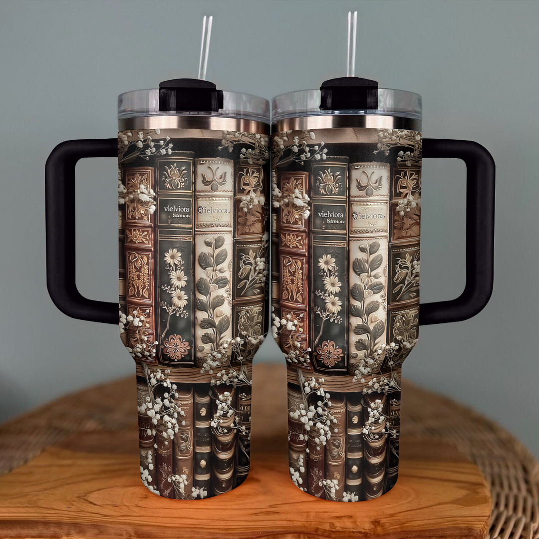 40 Oz  Shineful Tumbler Vintage Literary