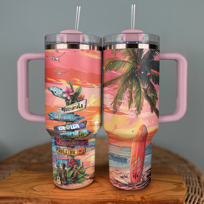 40 Oz Shineful Tumbler Goldene Stunde Surfen