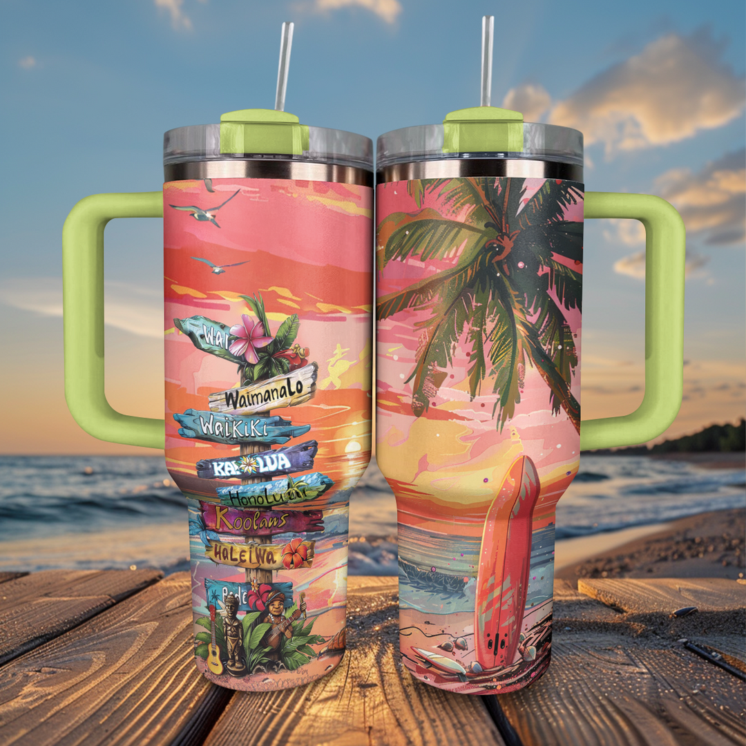 40 Oz Shineful Tumbler Goldene Stunde Surfen