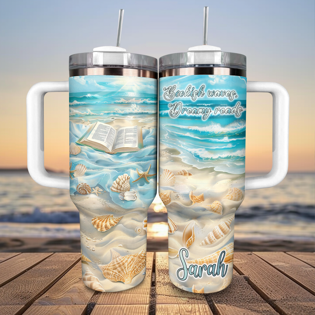 40 Oz Shineful Personalized Tumbler Bookish Waves Dreamy Reads