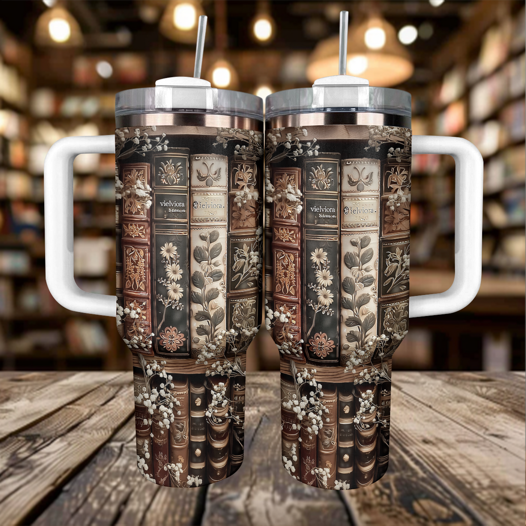 40 Oz  Shineful Tumbler Vintage Literary