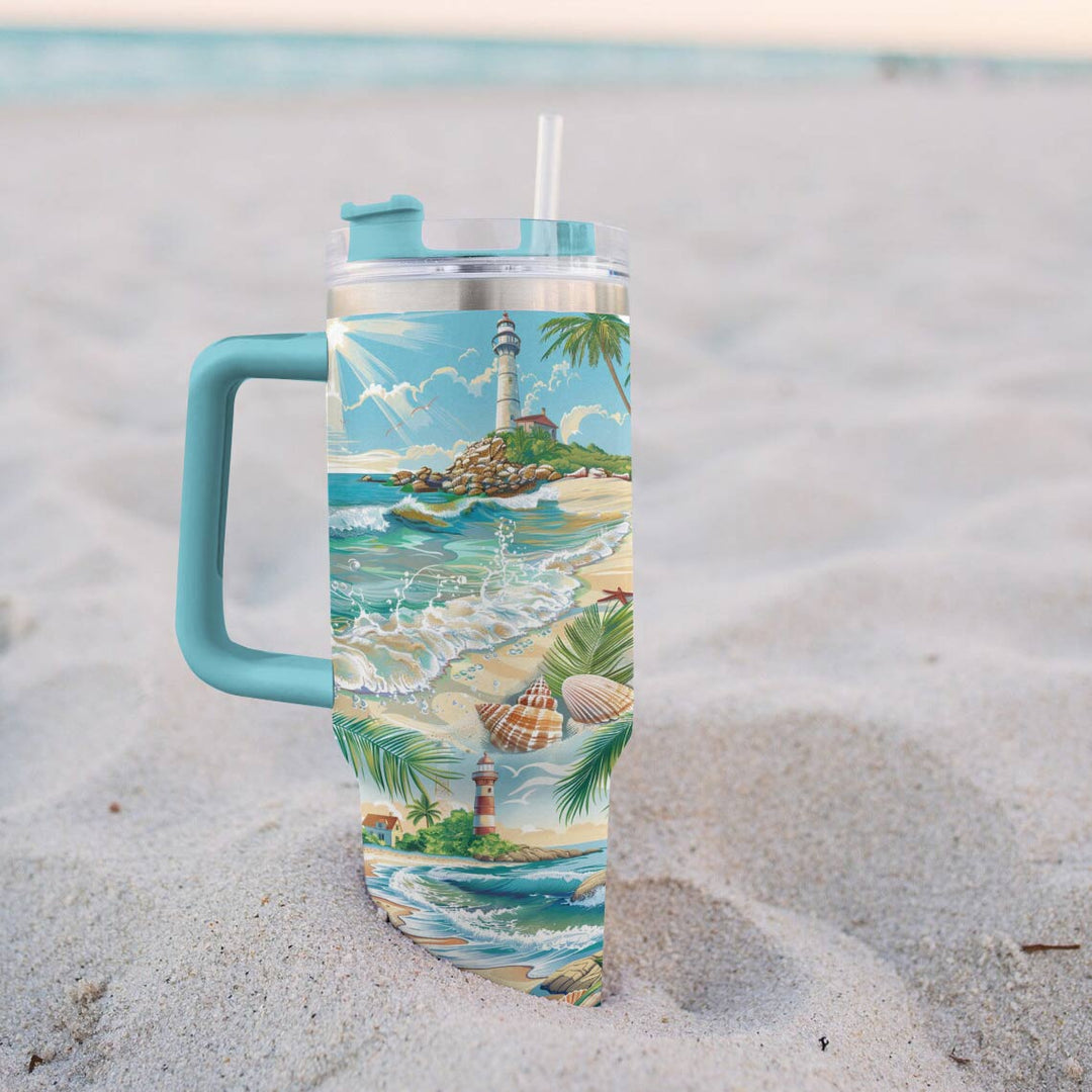 40 Oz glänzender Becher Coastal Serenity