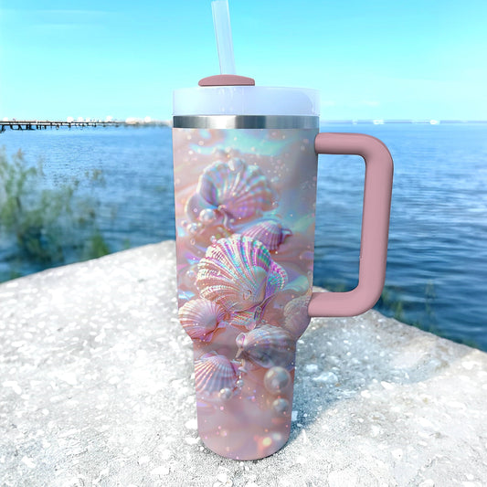 40 Oz Shineful Glossy Tumbler Personalized Shell Lagoon