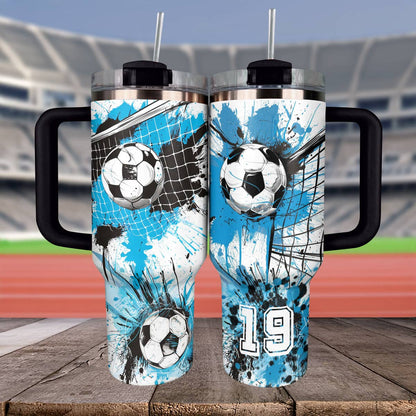 40 Oz Shineful Tumbler Fußball Personalisiert