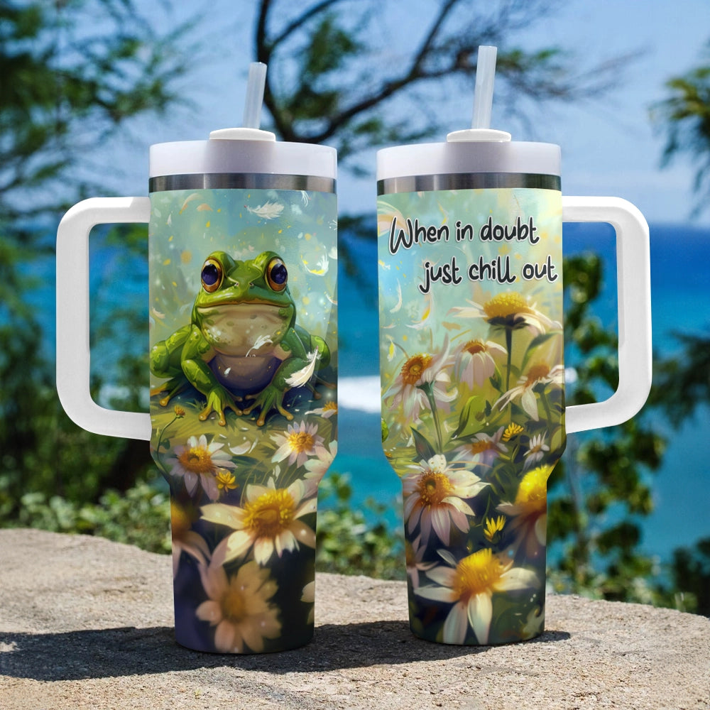 Gobelet brillant de 40 oz Chill Out Frog