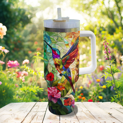 40 Oz Shineful Tumbler Hummingbird Glory