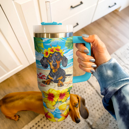 40 Oz  Shineful Tumbler Sun-Kissed Sweet Dachshund