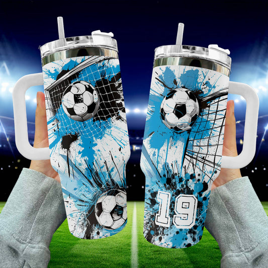 40 Oz  Shineful Tumbler Soccer Persionalized