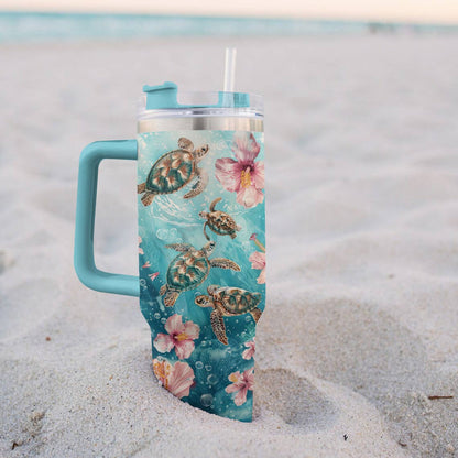 40 Oz  Shineful Tumbler Turtle Summer