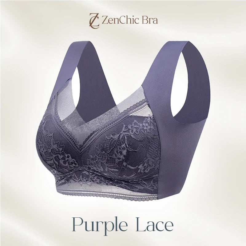 ZenChic Bra - LAST DAY SALE 80% OFF - Seamless Sexy Push Up Wireless Bra - Blue Lace