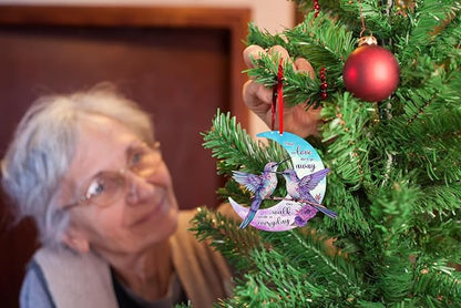 Christmas in Heaven Ornament Hummingbird Christmas Ornaments Memorial Christmas Tree Ornaments in Memory of Loved One Ornaments for Christmas Tree Decorations Sympathy Cardinal Gifts