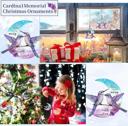 Christmas in Heaven Ornament Hummingbird Christmas Ornaments Memorial Christmas Tree Ornaments in Memory of Loved One Ornaments for Christmas Tree Decorations Sympathy Cardinal Gifts