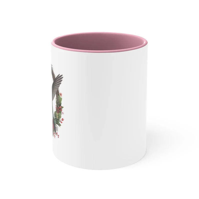 Hummingbird Mug, Flower Mug, Pink Coffee Mug, Pretty Mug, Hummingbird, Bird Lover Gift, Shabby Chic Mug