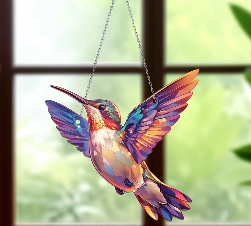 Upgrade your home decor with this stunning Hummingbird Acrylic Window hanging. Perfect for Lilac lovers, bird nerds, and anyone who appreciates beautiful home decor 2