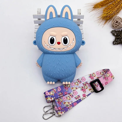 New Children's Cute Silicone Bag Cartoon Cute Travel Accessories Crossbody Bag Labubu Messenger Bag