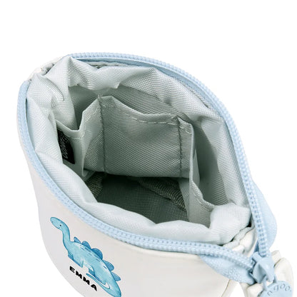 Personalisiertes Federmäppchen mit individuellem Namen und Dinosaurier-Muster, Stiftetasche, Schulanfang, Geschenk für Jungen und Mädchen