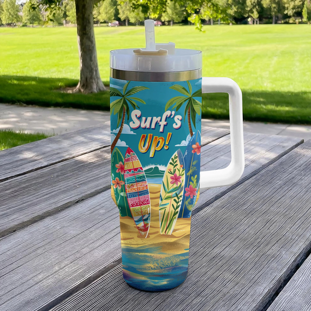 40 Oz  Shineful Tumbler Vibrant Surfing Up