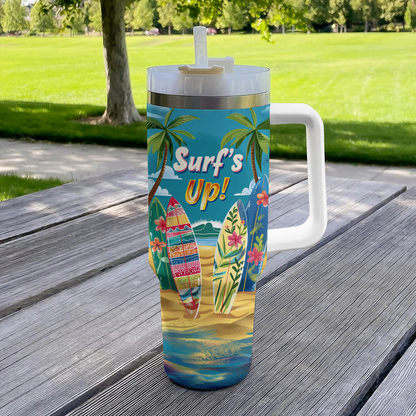 40 Oz Shiny Tumbler Lebendiges Surfen