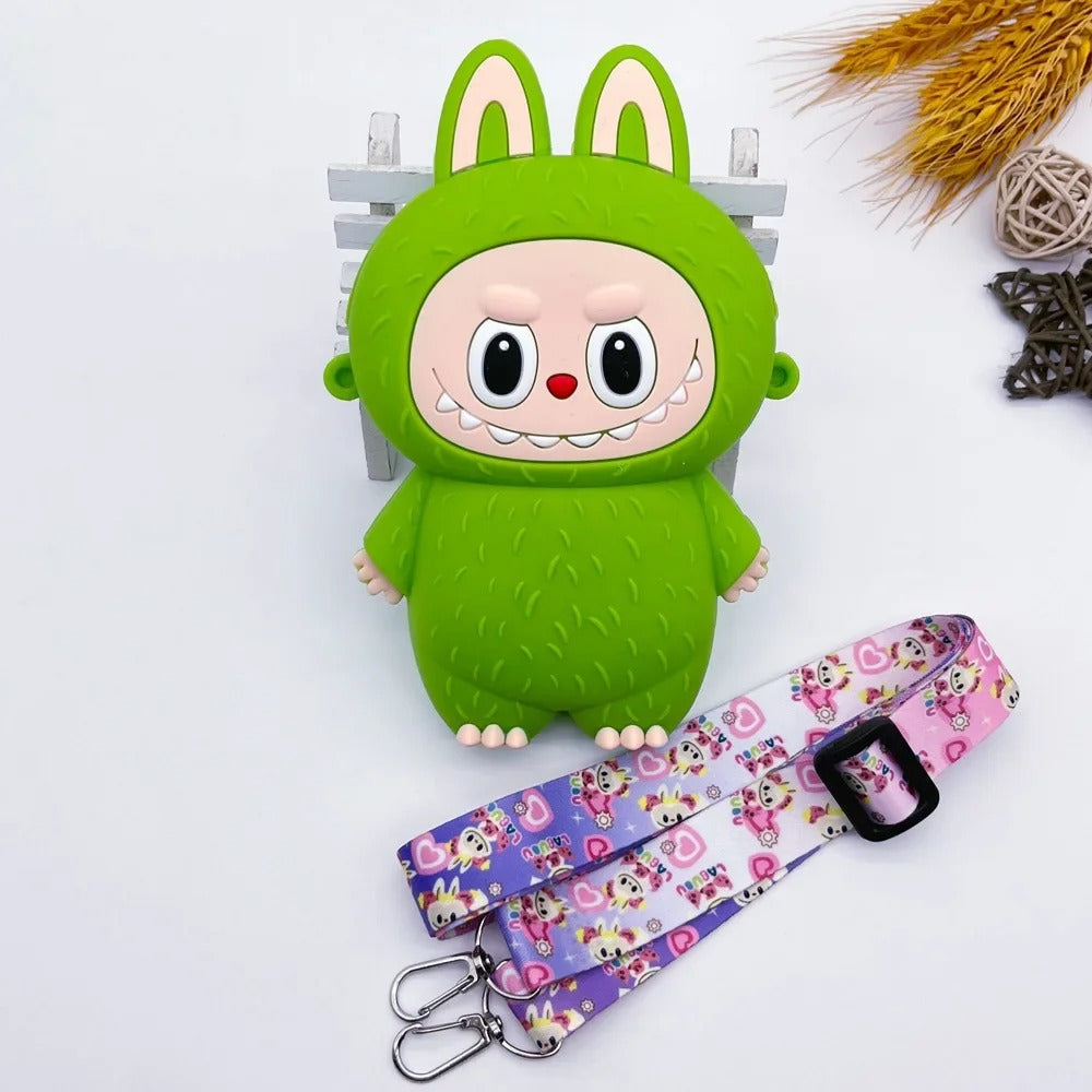 New Children's Cute Silicone Bag Cartoon Cute Travel Accessories Crossbody Bag Labubu Messenger Bag