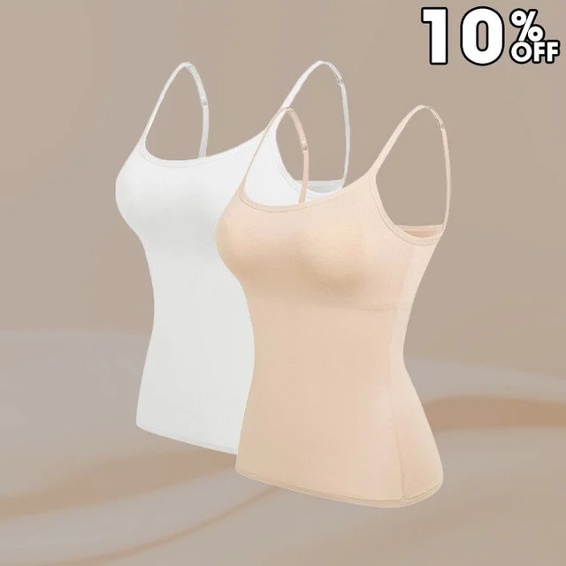 Cami Bra – Camisole pour femme avec gilet de soutien-gorge rembourré intégré 💕🎁 