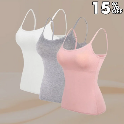 Cami Bra – Camisole pour femme avec gilet de soutien-gorge rembourré intégré 💕🎁 