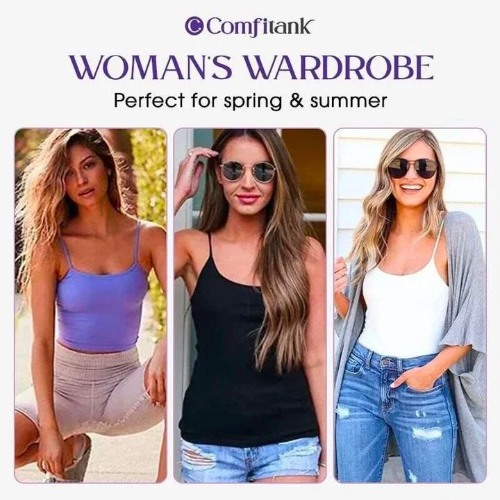 Cami Bra – Camisole pour femme avec gilet de soutien-gorge rembourré intégré 💕🎁 