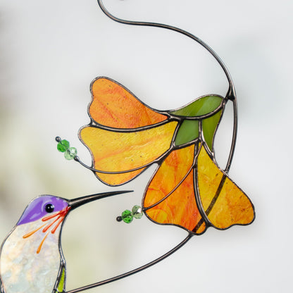 HUMMINGBIRD WITH HIBISCUS FLOWER