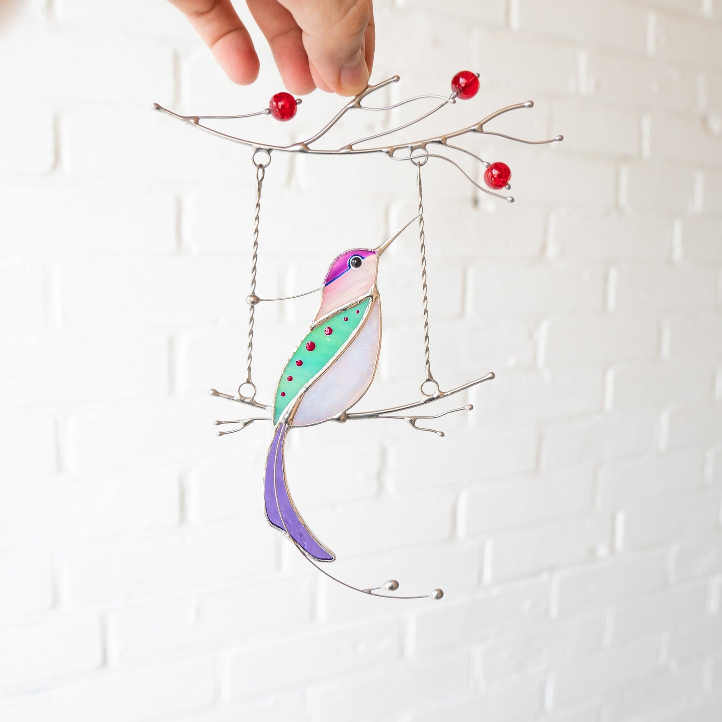 PURPLE HUMMINGBIRD SUNCATCHER