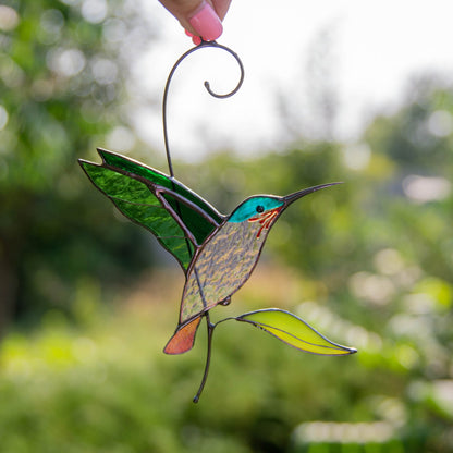 FLYING GREEN HUMMINGBIRD SUNCATCHER