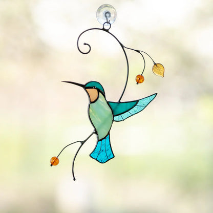 HUMMINGBIRD TAKING OFF FROM A BRANCH SUNCATCHER